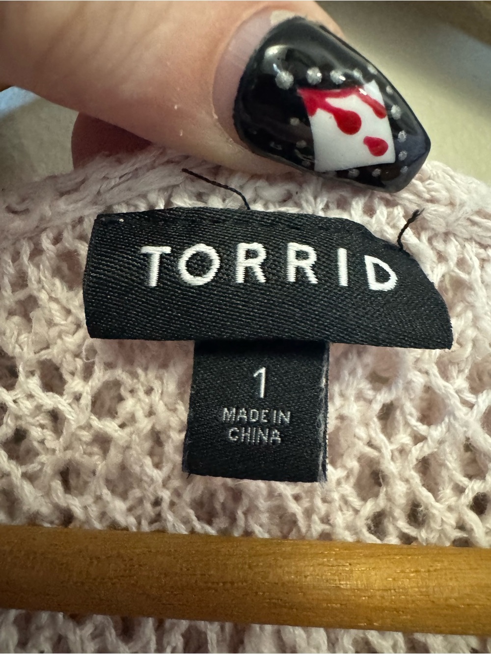 Torrid open knit light baby pink hooded pullover sweater - Picture 3 of 4